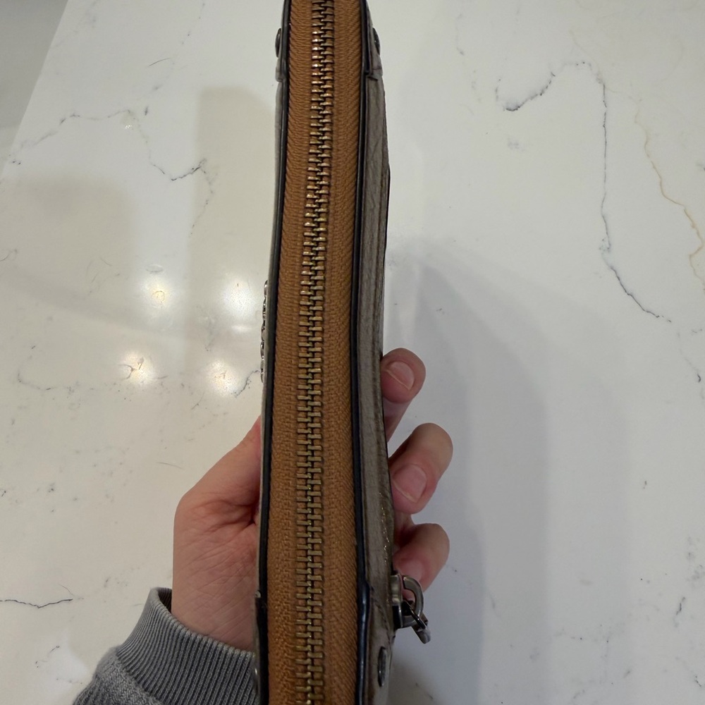 Coach Metallic Mickie (F52645) Bronze Toned Leather Wallet - Picture 10 of 12